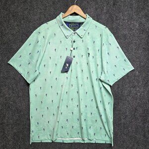 William Murray Shirt Mens XL Green Golf Polo I See Horses Print Short Sleeve